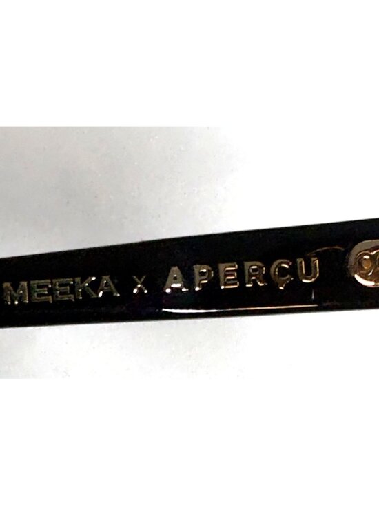 Meeka x Apercu Darkroom First Edition Shield Sunglasses in Black With Amber Lens main image 4